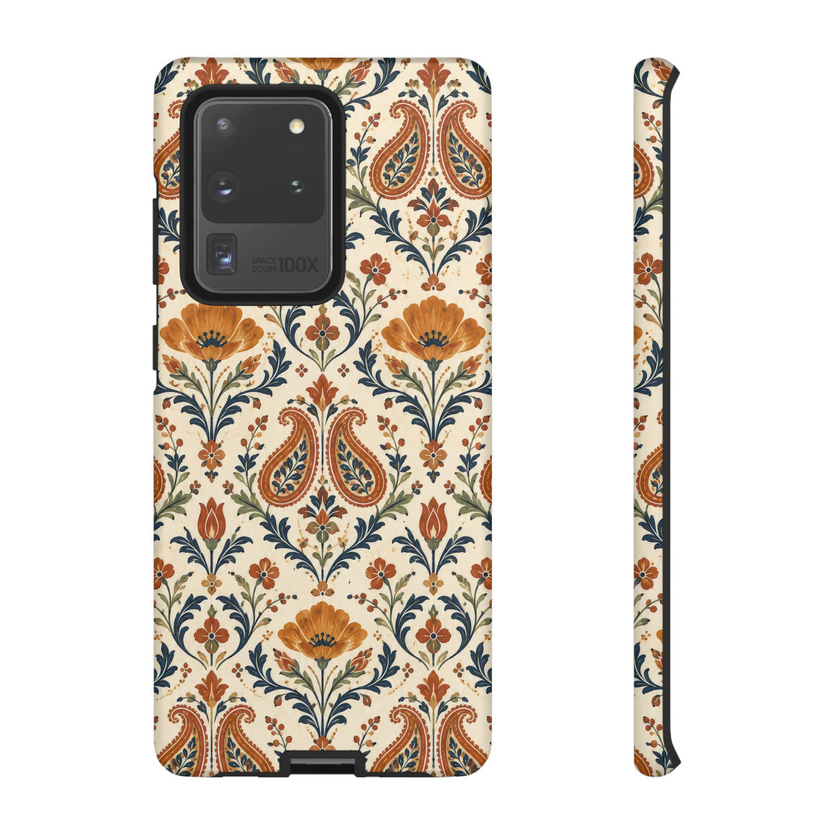Terracotta Arabesque Samsung Galaxy Tough Case | Terracotta Floral Paisley