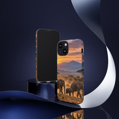 Elephants at First Light iPhone Tough Case | african elephants