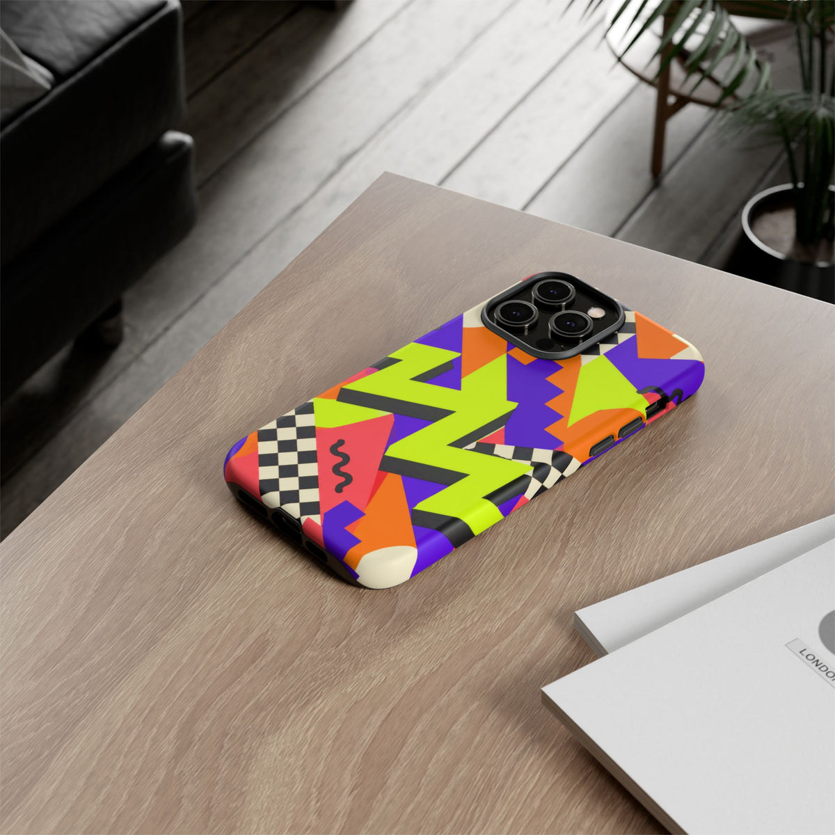 Acid Arcade iPhone Tough Case | Bright Retro Geometry