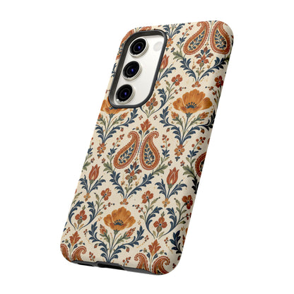 Terracotta Arabesque Samsung Galaxy Tough Case | Terracotta Floral Paisley