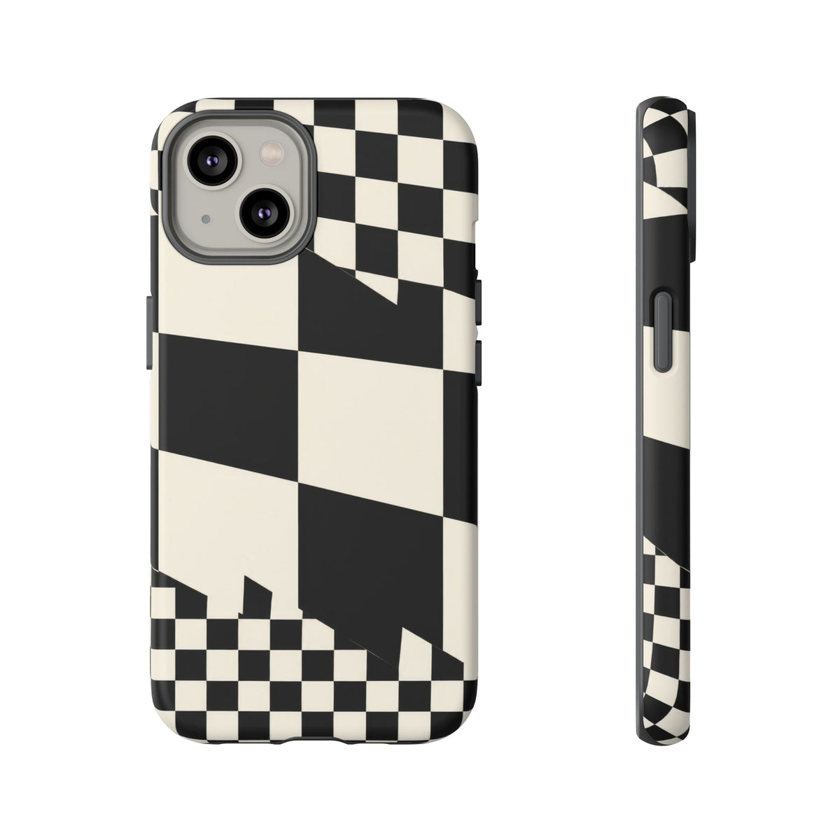 Check Shift iPhone Tough Case | Black & White Checkerboard