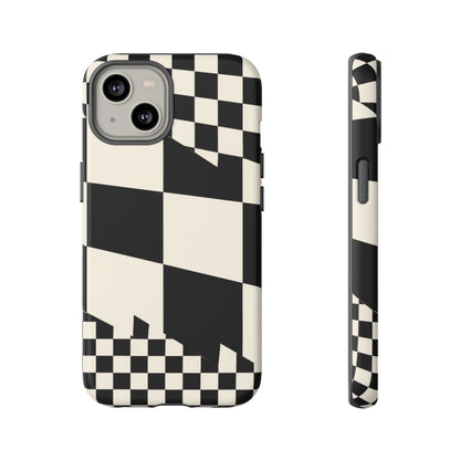 Check Shift iPhone Tough Case | Black & White Checkerboard