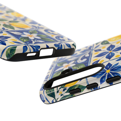 Blue Lemon Tile Samsung Galaxy Tough Case | Azulejo Orchard