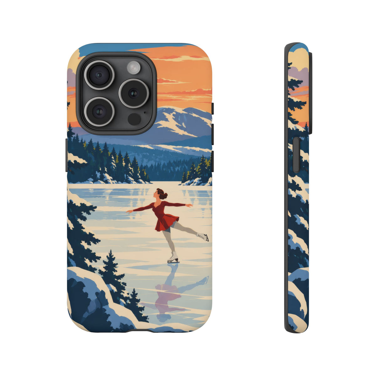 Lake Placid Skater — Winter Glide iPhone Tough Case