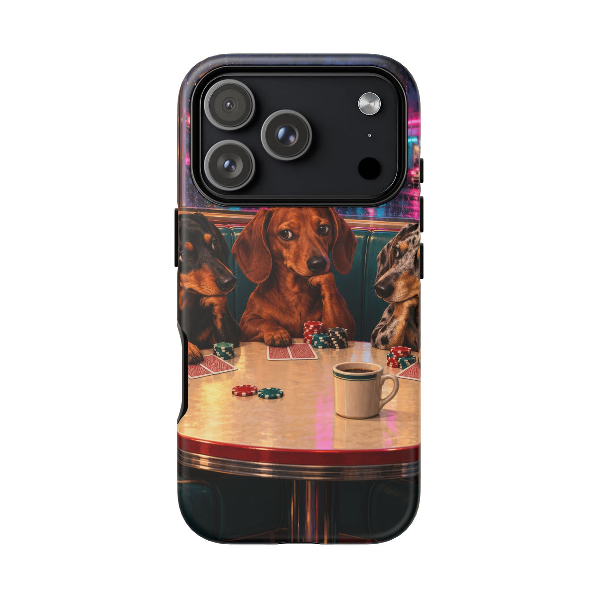 All-Night Aces iPhone Tough Case | dachshund poker