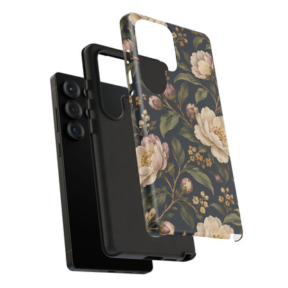 Dark Floral Samsung Galaxy Tough Case | Midnight Camellia