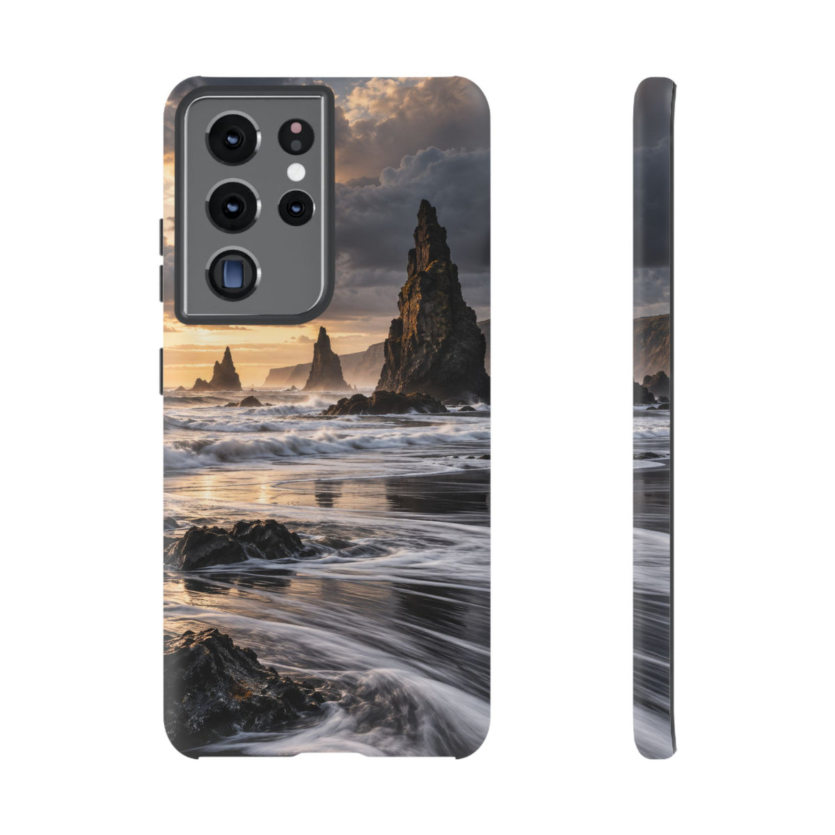 Black Sand and Silver Samsung Galaxy Tough Case | black sand beach