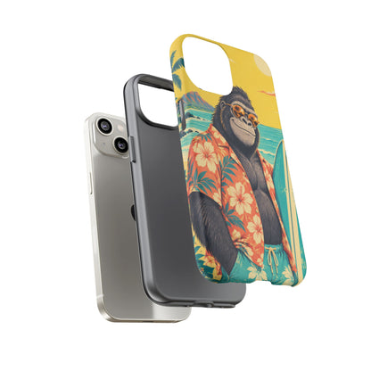 Banana Break iPhone Tough Case | Retro Surf Gorilla Art