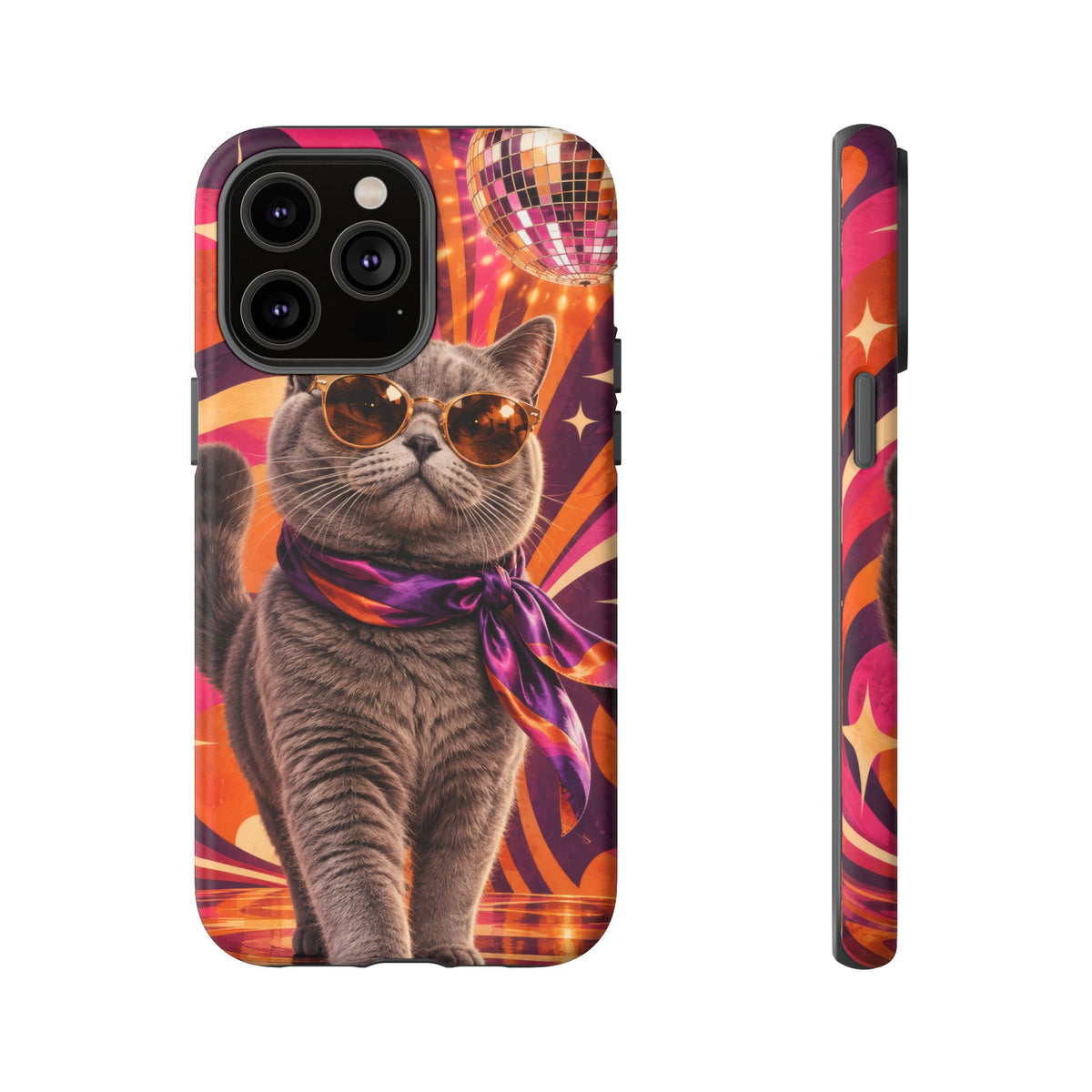 Disco Whiskers iPhone Tough Case | disco cat