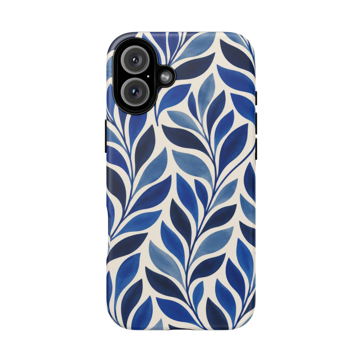 Cobalt Current iPhone Tough Case | Cobalt Blue Leaf Pattern