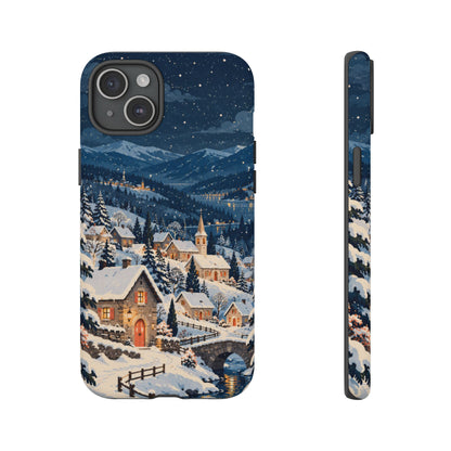 Snowfall on Juniper Lane iPhone Tough Case | christmas village