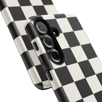 Classic Check Samsung Galaxy Tough Case | Black & White Checkerboard
