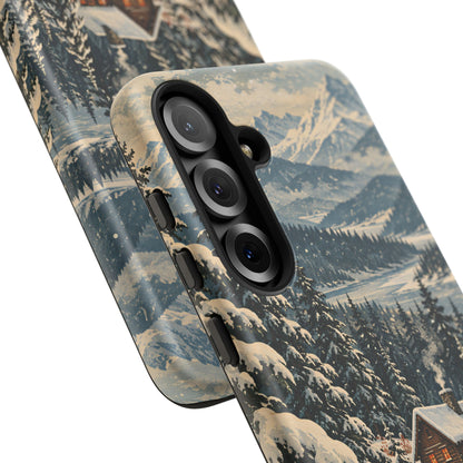 Vintage Winter Cabin Tough Phone Case