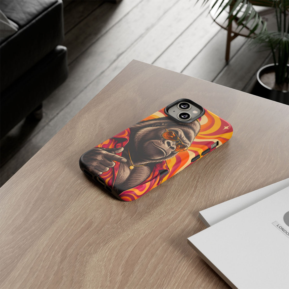 Velvet Groove iPhone Tough Case | Retro Disco Gorilla Art
