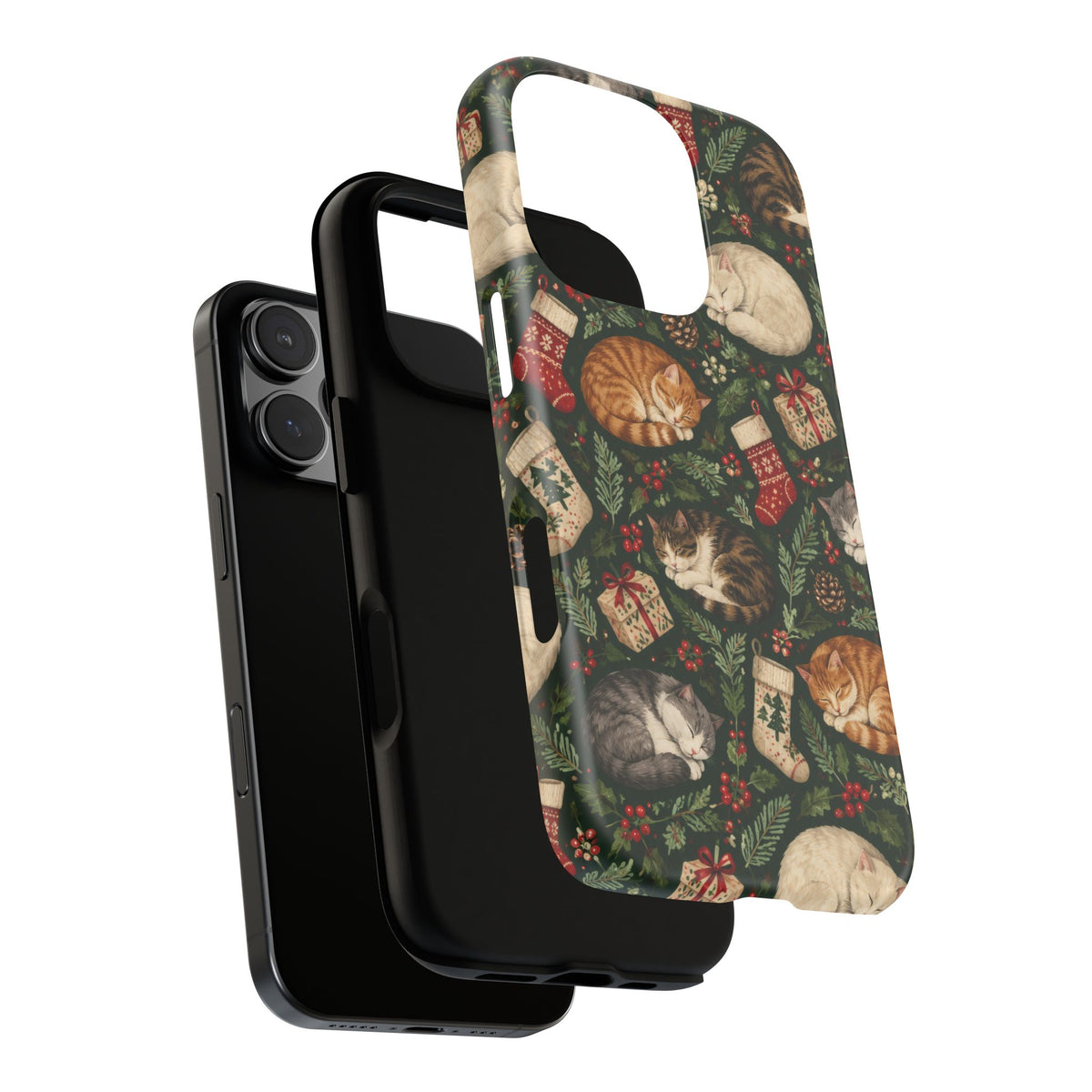 Christmas Cat Naps iPhone Tough Case | christmas cats