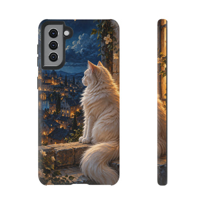 Moonlit Window Samsung Galaxy Tough Case | white cat