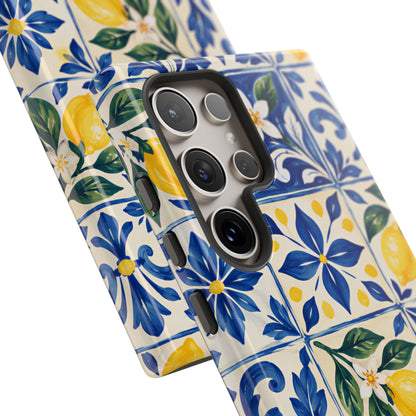Blue Lemon Tile Samsung Galaxy Tough Case | Azulejo Orchard