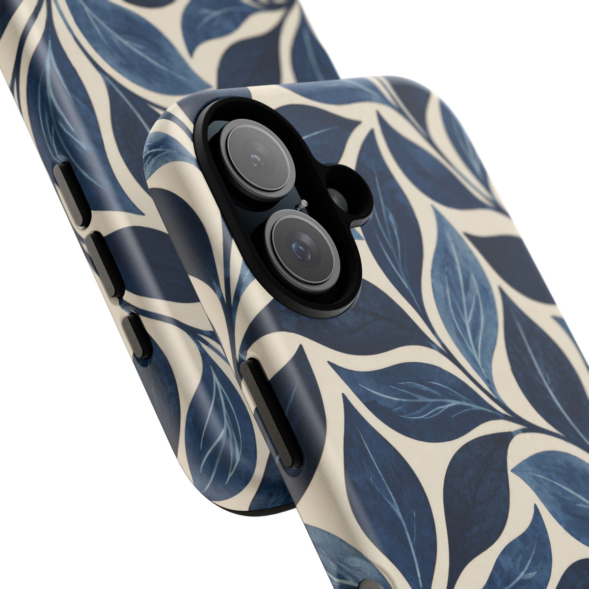 Indigo Folia iPhone Tough Case | Indigo & Ivory Leaf Pattern
