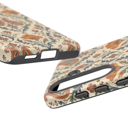 Terracotta Arabesque Samsung Galaxy Tough Case | Terracotta Floral Paisley