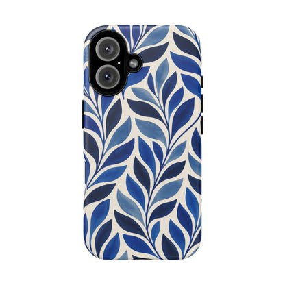 Cobalt Current iPhone Tough Case | Cobalt Blue Leaf Pattern