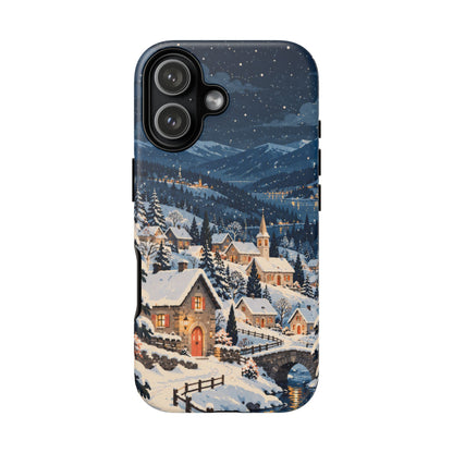 Snowfall on Juniper Lane iPhone Tough Case | christmas village