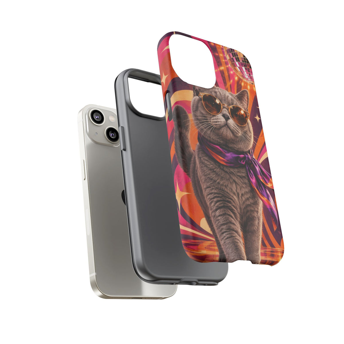 Disco Whiskers iPhone Tough Case | disco cat