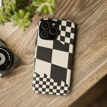 Check Shift iPhone Tough Case | Black & White Checkerboard