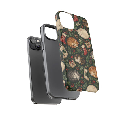 Christmas Cat Naps iPhone Tough Case | christmas cats