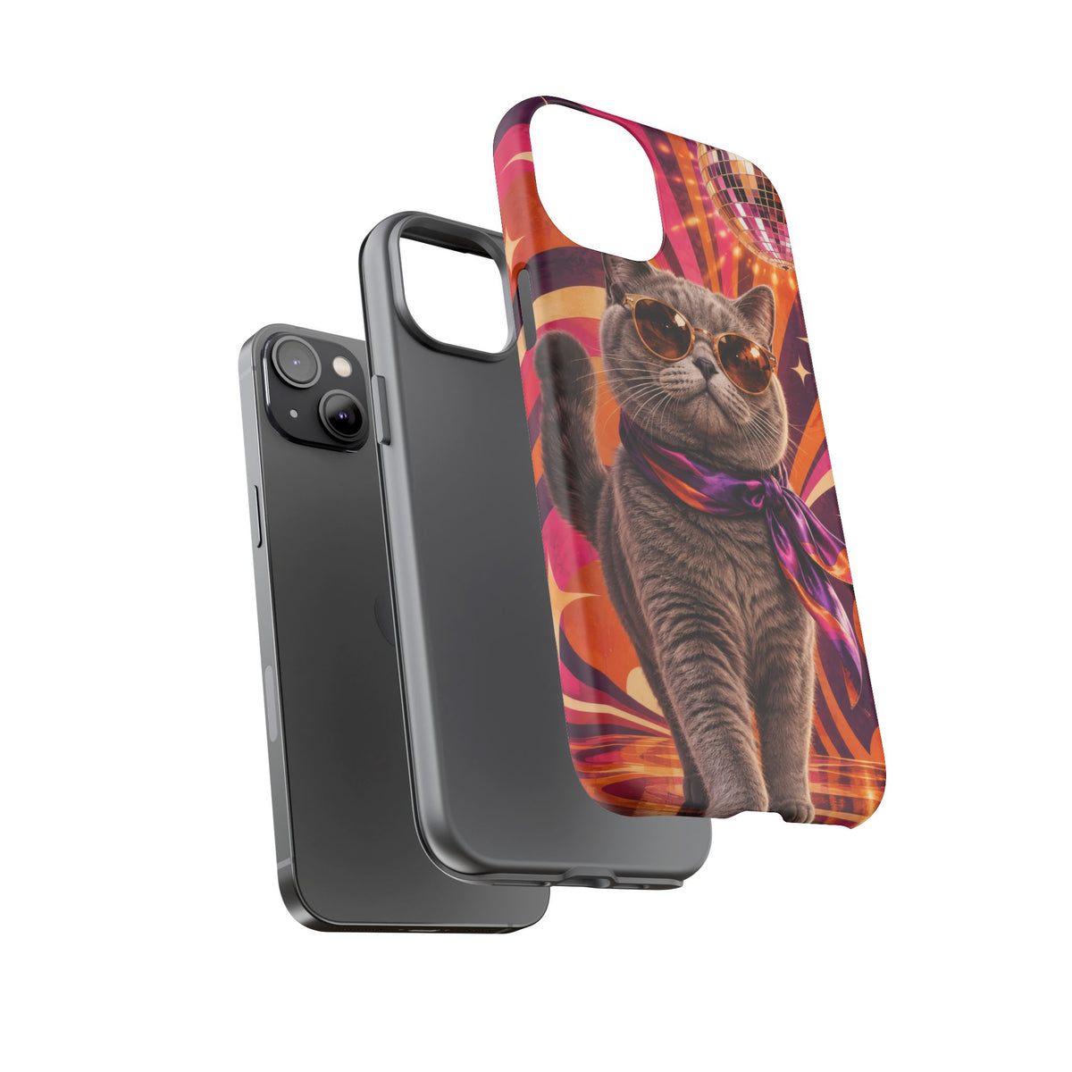 Disco Whiskers iPhone Tough Case | disco cat