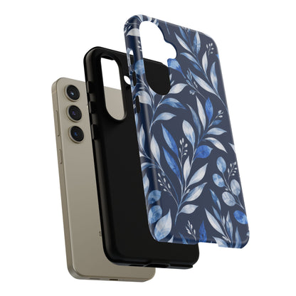 Blue Hour Botanical Samsung Galaxy Tough Case | Blue Botanical Leaf Pattern