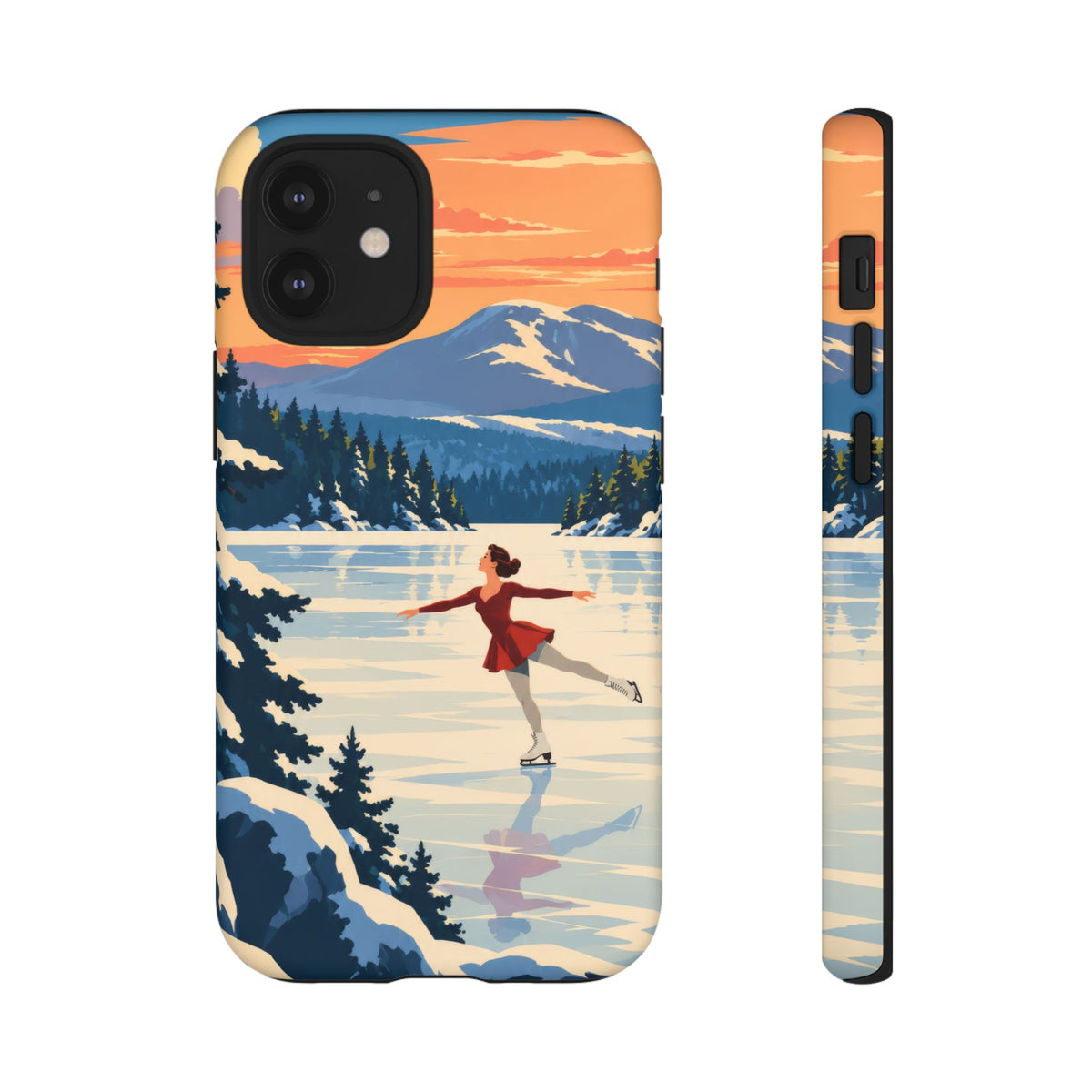 Lake Placid Skater — Winter Glide iPhone Tough Case
