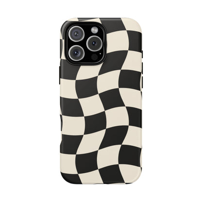 Liquid Check iPhone Tough Case | Wavy Checkerboard