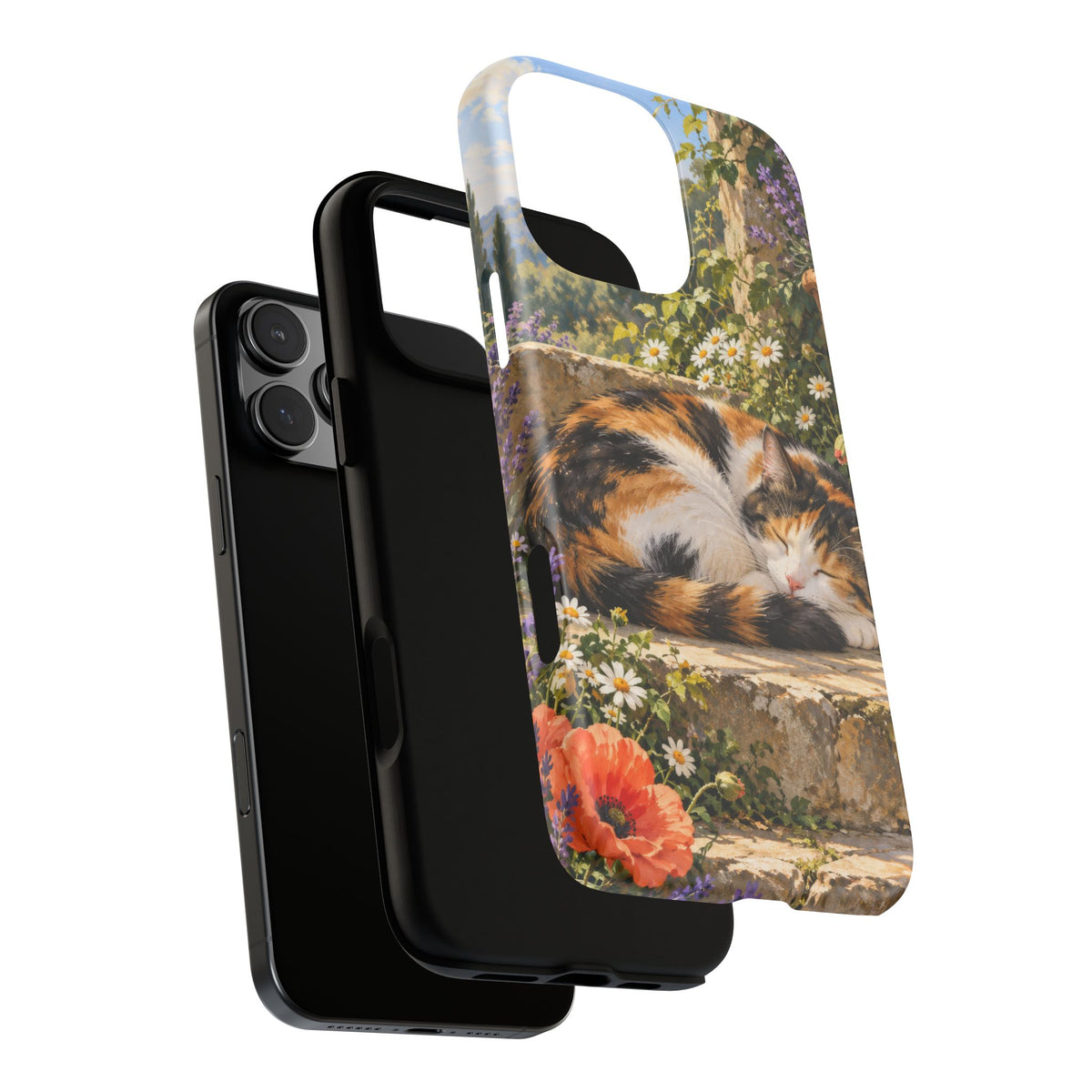 Garden Nap iPhone Tough Case | calico cat