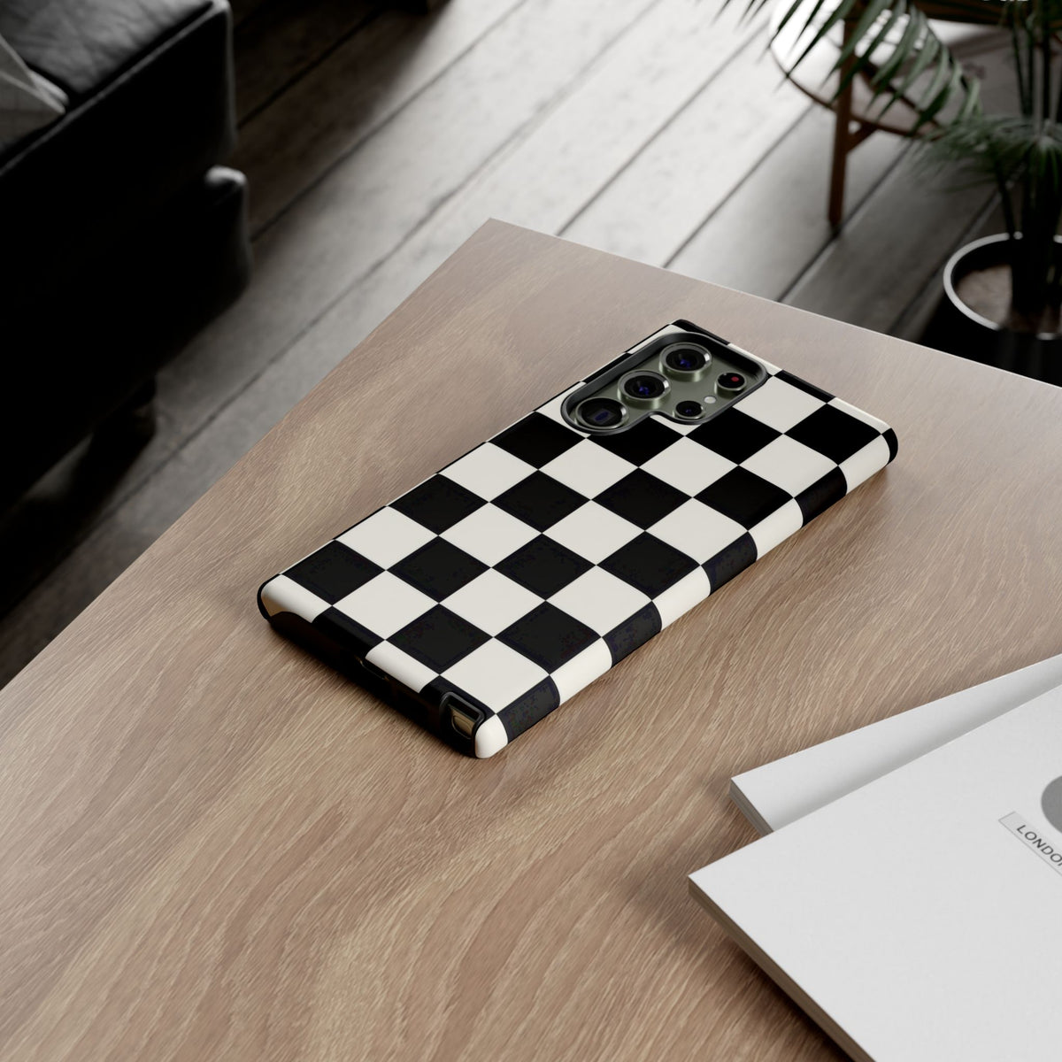 Classic Check Samsung Galaxy Tough Case | Black & White Checkerboard
