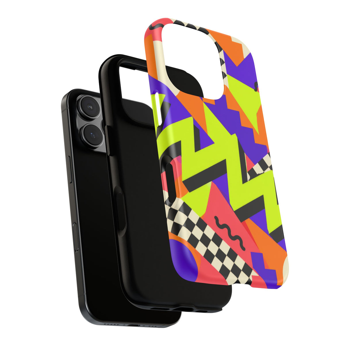 Acid Arcade iPhone Tough Case | Bright Retro Geometry