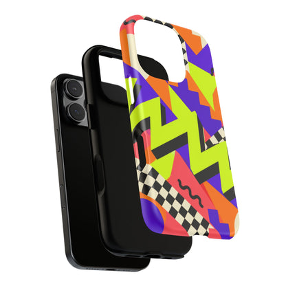 Acid Arcade iPhone Tough Case | Bright Retro Geometry