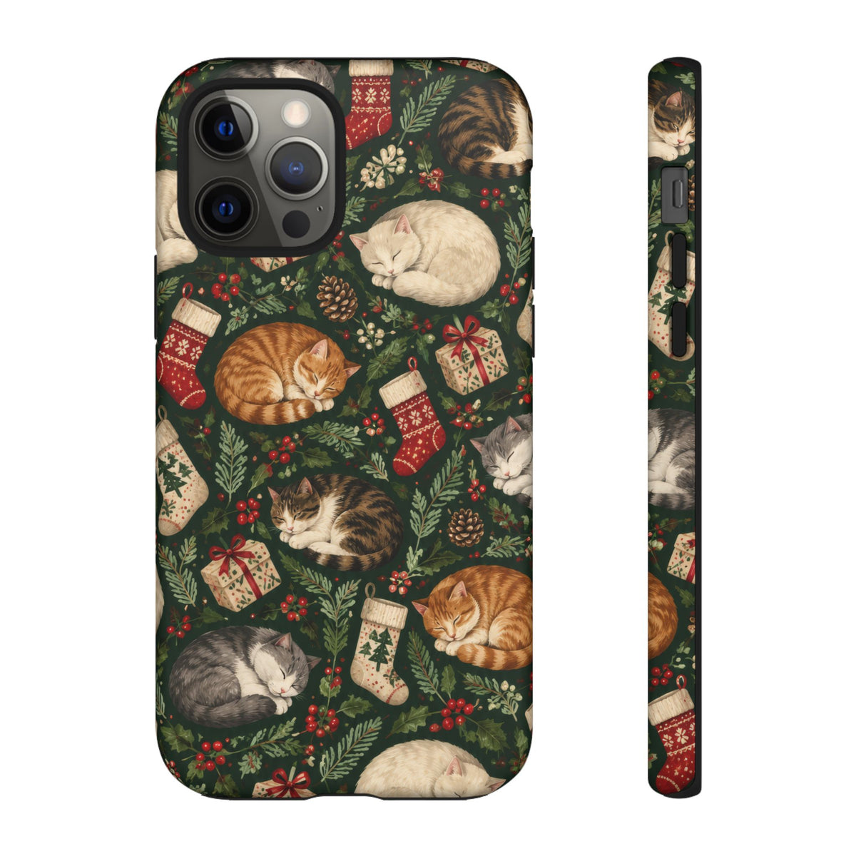 Christmas Cat Naps iPhone Tough Case | christmas cats