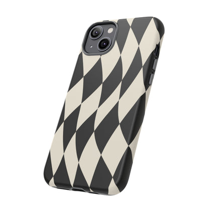 Harlequin Sway iPhone Tough Case | Black & White Harlequin