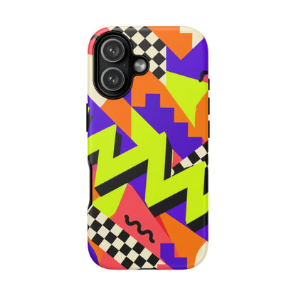 Acid Arcade iPhone Tough Case | Bright Retro Geometry