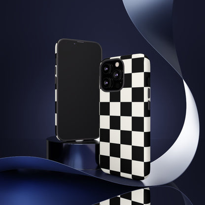 Classic Check iPhone Tough Case | Black & White Checkerboard