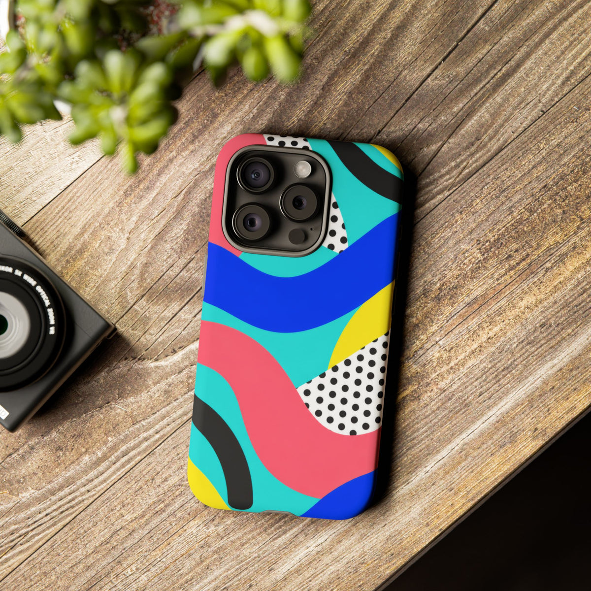 Poolside Pop iPhone Tough Case | Wavy Color Block