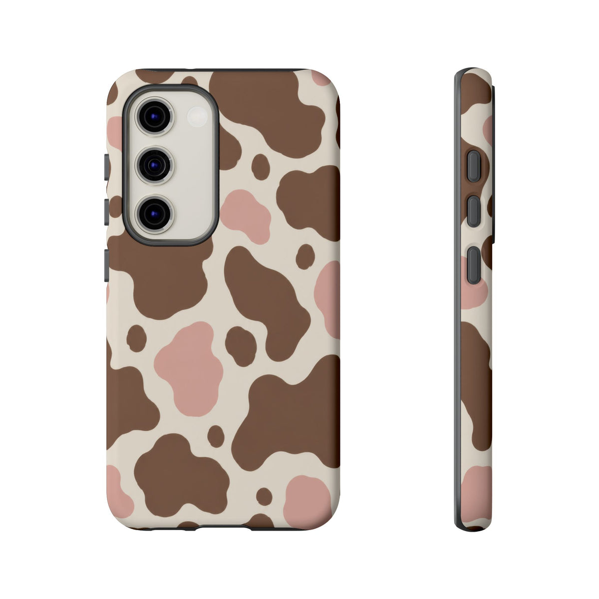 Mocha Blush Samsung Galaxy Tough Case | Brown & Pink Cow Print