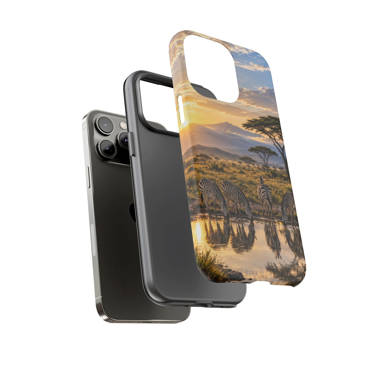 Zebra Water Mirror iPhone Tough Case | zebra safari