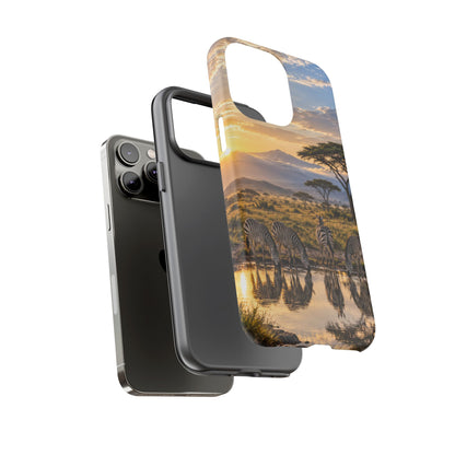 Zebra Water Mirror iPhone Tough Case | zebra safari