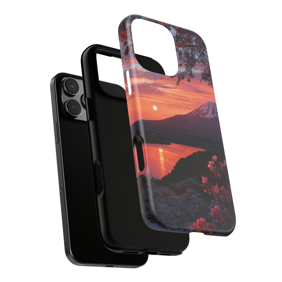 Fuji Moonlit Sakura iPhone Tough Phone Case