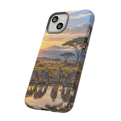 Zebra Water Mirror iPhone Tough Case | zebra safari
