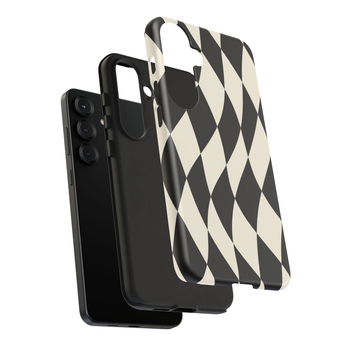 Harlequin Sway Samsung Galaxy Tough Case | Black & White Harlequin
