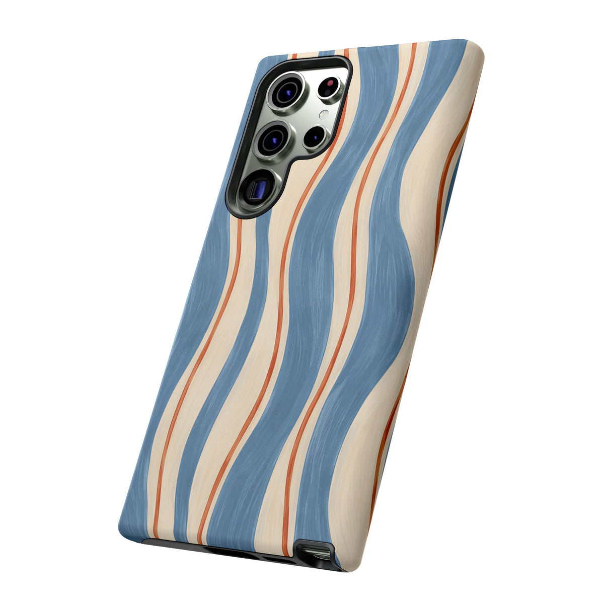Blue Wavy Stripe Samsung Galaxy Tough Case | Riviera Ribbons