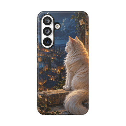 Moonlit Window Samsung Galaxy Tough Case | white cat