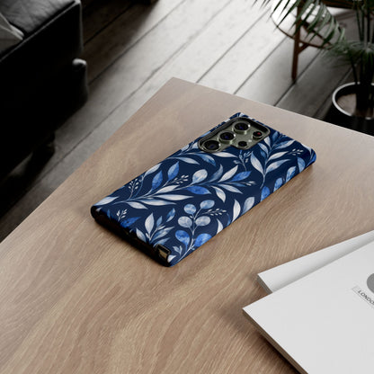 Blue Hour Botanical Samsung Galaxy Tough Case | Blue Botanical Leaf Pattern